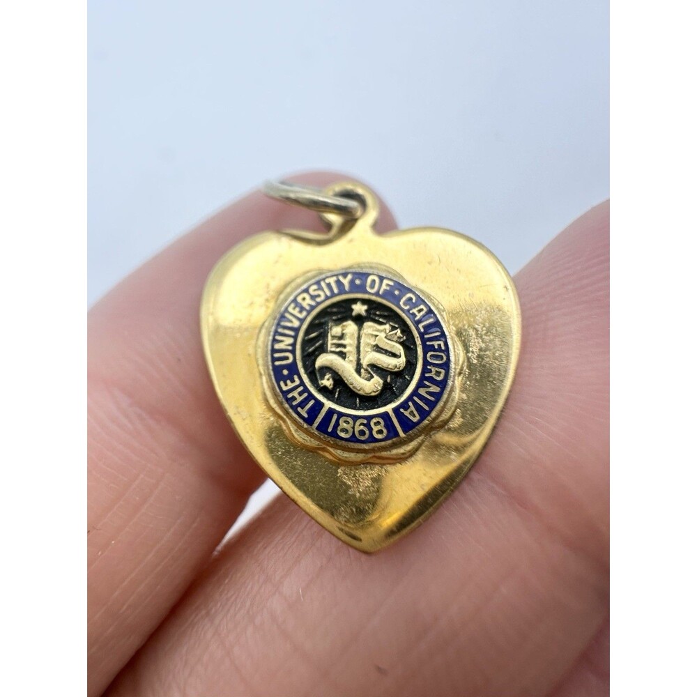 Vintage 10k Gold Filled The University Of California Heart Charm 1868